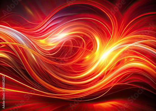 Vibrant Abstract Red Energy Waves - Long Exposure Dynamic Visual for Creative Projects, High-Quality Colorful Background, Motion Art, Fluid Waves, and Captivating Energy Displays