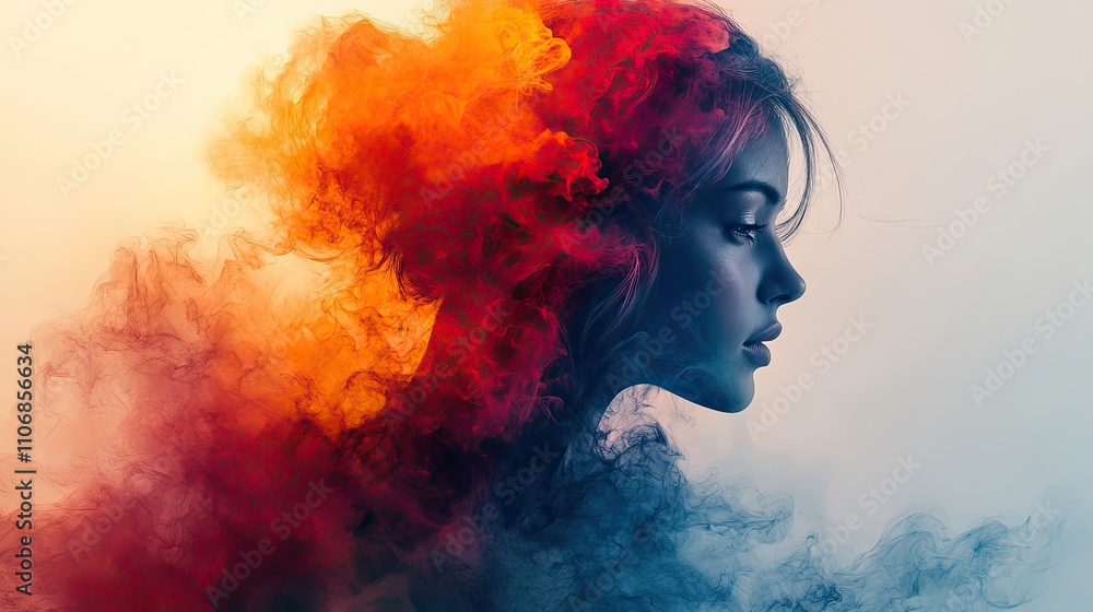 A profile of a human-like figure created from vivid watercolor splashes, giving an AI-inspired and abstract look A profile of a human-like figure created from vivid watercolor splashes, giving an AI-inspired and abstract look