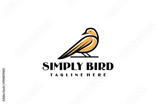 Outline Bird Nature Wildlife Animal Design Logotype