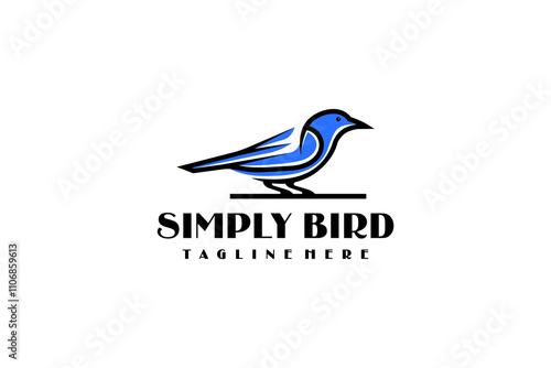 Outline Bird Nature Wildlife Animal Design Logotype