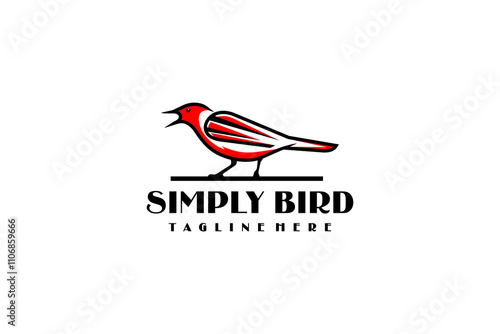 Outline Bird Nature Wildlife Animal Design Logotype
