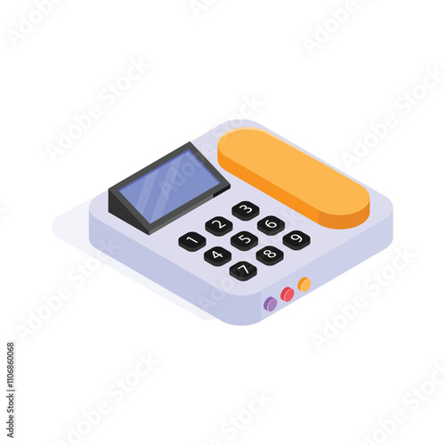 Traditional telephone with a keypad for fixed-line communication