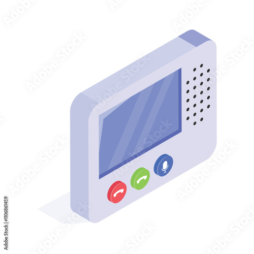 Intercom system for communication in modern style, ready to use vector