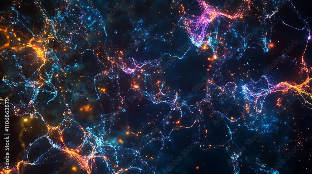 Obraz premium Abstract glowing network of vibrant energy streams