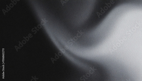 Black and white monochrome abstract grainy gradient liquid flow texture noise overlay, modern designs background, edgy, minimalistic, nostalgic graphic use