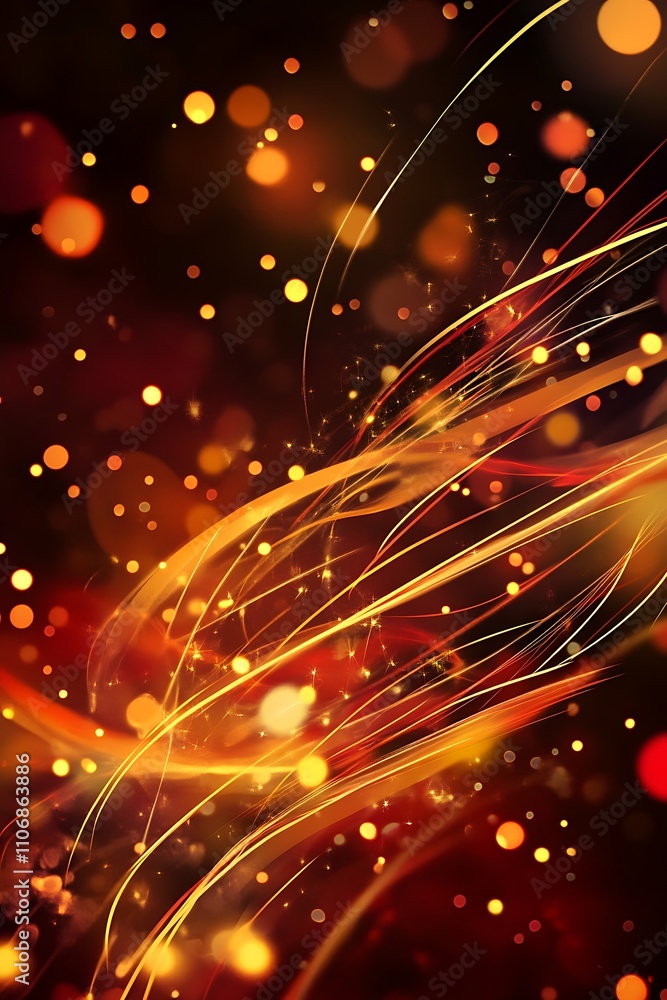 Abstract Orange and Red Light Streaks with Bokeh Abstract Orange and Red Light Streaks with Bokeh
