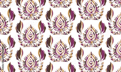 Abstract ethnic geometric pattern Border indian floral Aztec embroidery border seamless patterns.design for background or wallpaper.