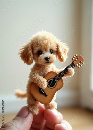 指に乗る世界最小の可愛いトイプードル