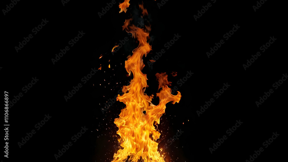 Fire isolated on black background Fire isolated on black background