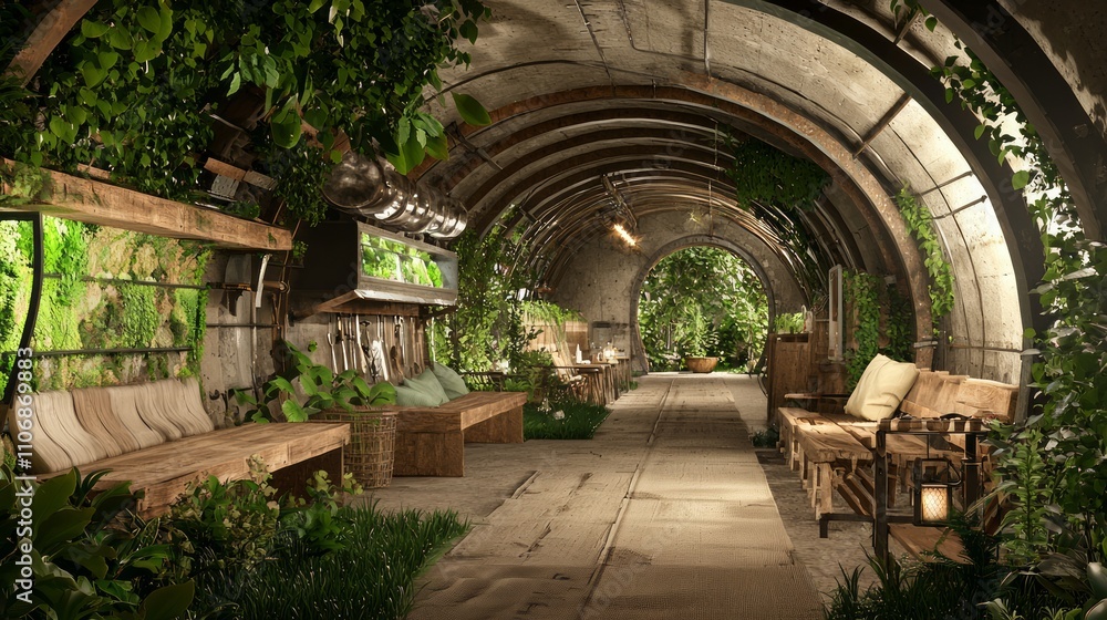 Serene Underground Farm Oasis - 3D Render Illustration of Rustic Wooden Barn Aesthetic with Vintage Farming Tools, Cozy Seating Areas, and Nature Connection Serene Underground Farm Oasis - 3D Render Illustration of Rustic Wooden Barn Aesthetic with Vintage Farming Tools, Cozy Seating Areas, and Nature Connection