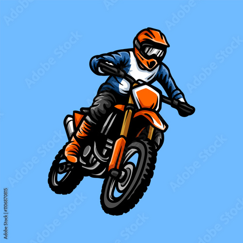 motocross dirtbike supermoto isolated drawing line art style sketch classic vintage design illustration photo