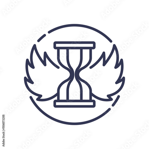 Hourglass with wings symbolizes fleeting time and impulsive decisions.