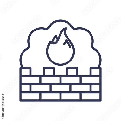 Firewall icon symbolizing network security and threat prevention.