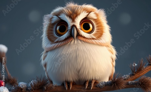 owl christmas 3d sparrow  animal, decoration, season, bird photo