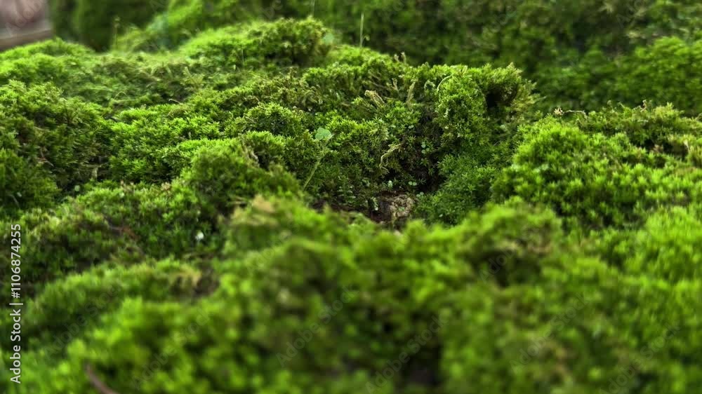Green moss in the garden Green moss in the garden