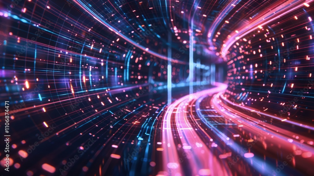 Fototapeta premium Tunnel wowing abstract background