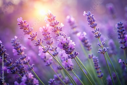 Dreamy Purple Floral Cluster - Closeup of Exquisite Lavender Blossoms Set Against a Serene Botanical Background, Perfect for Wedding Invitations and Floral Design Inspiration