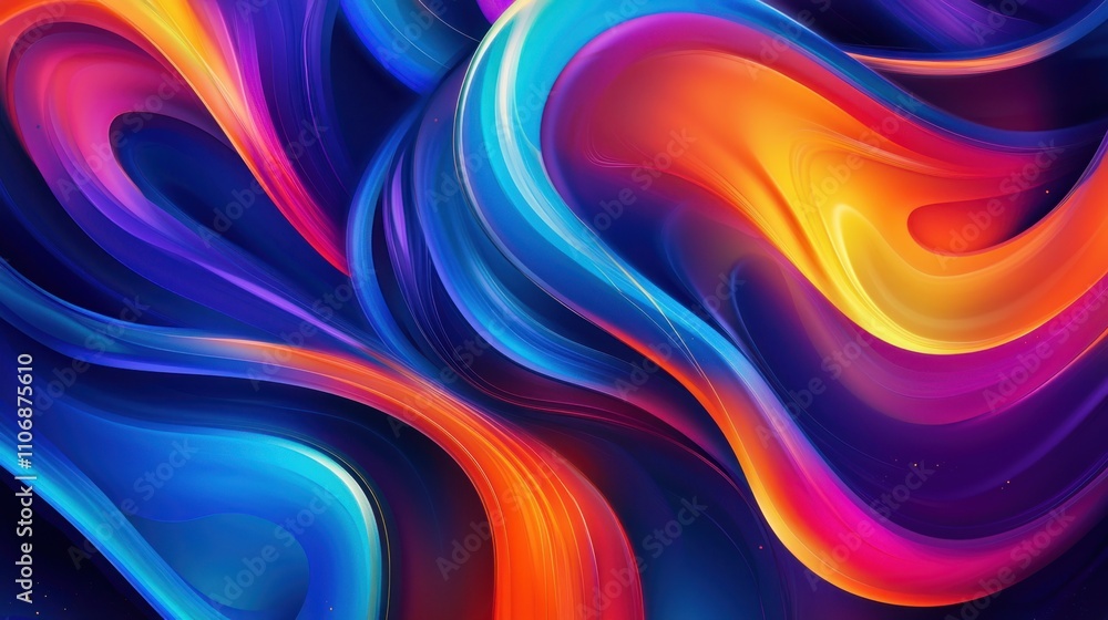 A vibrant abstract background with swirling colors and geometric shapes, perfect for modern design projects A vibrant abstract background with swirling colors and geometric shapes, perfect for modern design projects