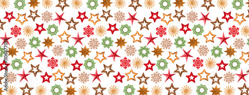 Bunte Weihnachtssterne vor weissem Hintergrund