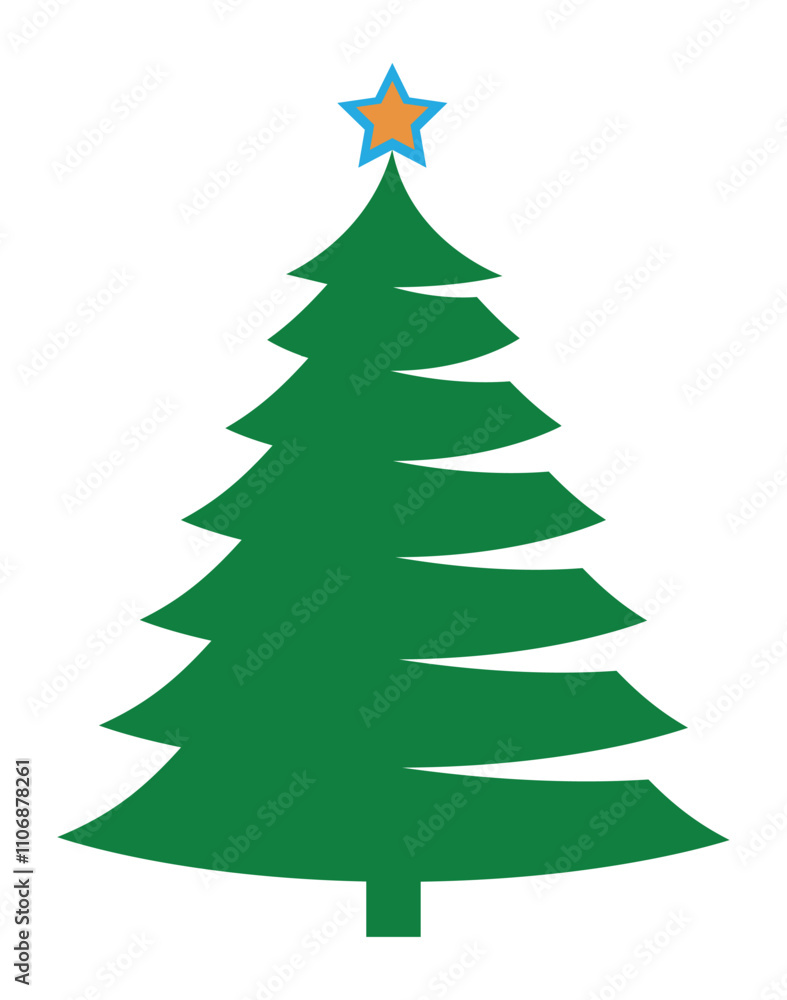 Christmas tree. Merry Christmas. Vector of a tree. Illustration Christmas tree. Merry Christmas. Vector of a tree. Illustration