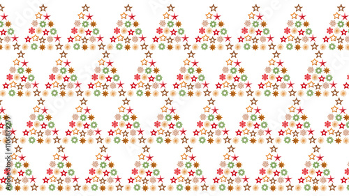 Weihnachtsbaum aus Sternen vor weissem Hintergrund