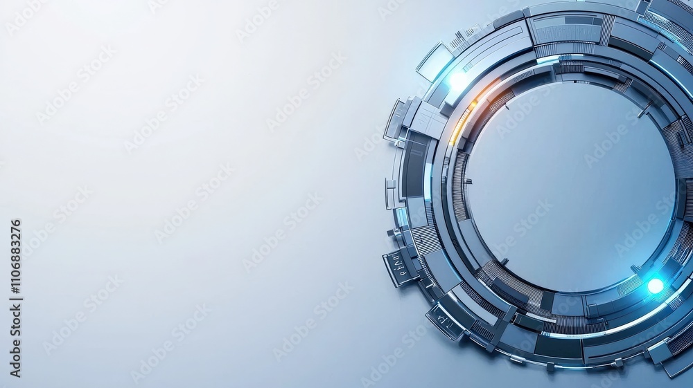 health warning risk campaign concept. Futuristic circular design with metallic elements and glowing accents. health warning risk campaign concept. Futuristic circular design with metallic elements and glowing accents.