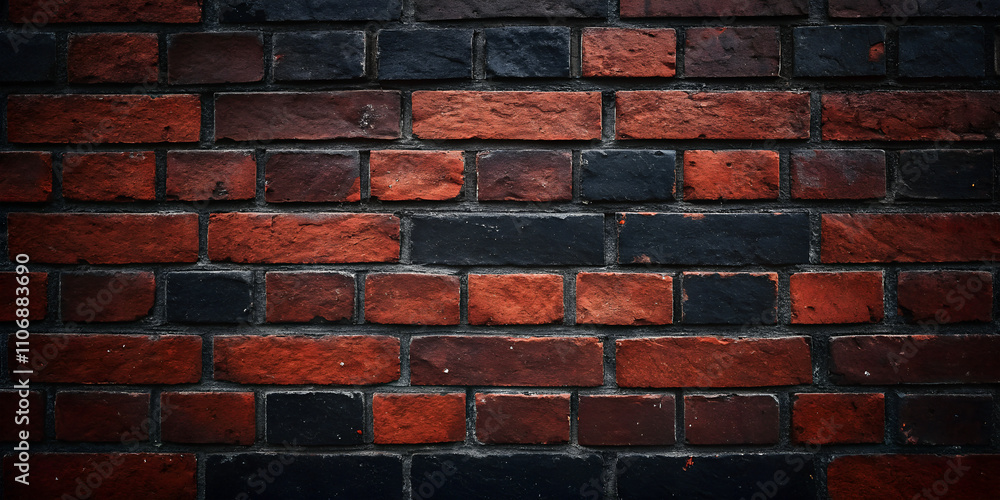 Fototapeta premium dark red and black old grunge bricks wall texture background 