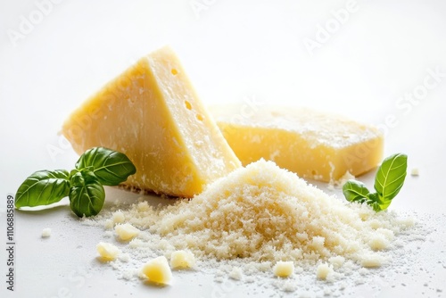 Obraz na płótnie Parmesan cheese displayed on a light background