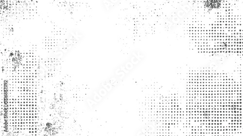 Grunge halftone black dost texture background. Abstract halftone monochrome dotted pattern.

