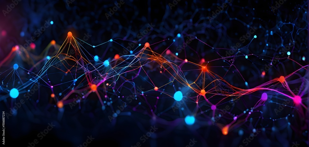 Fototapeta premium Illustration of abstract stream Artificial intelligence, Big data