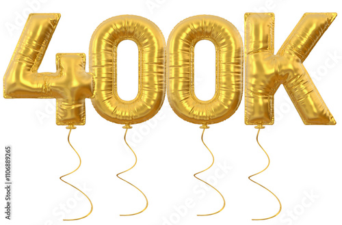 400K Follow Balloon Gold Number  photo