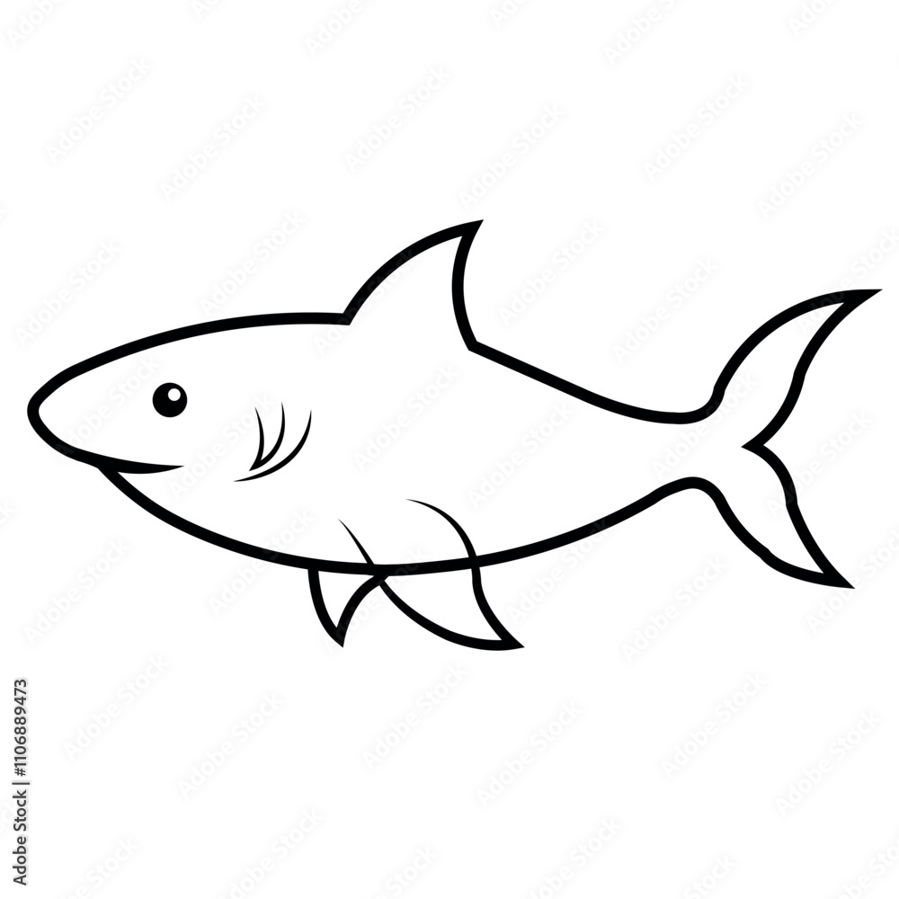 A shark vector illustration line art A shark vector illustration line art