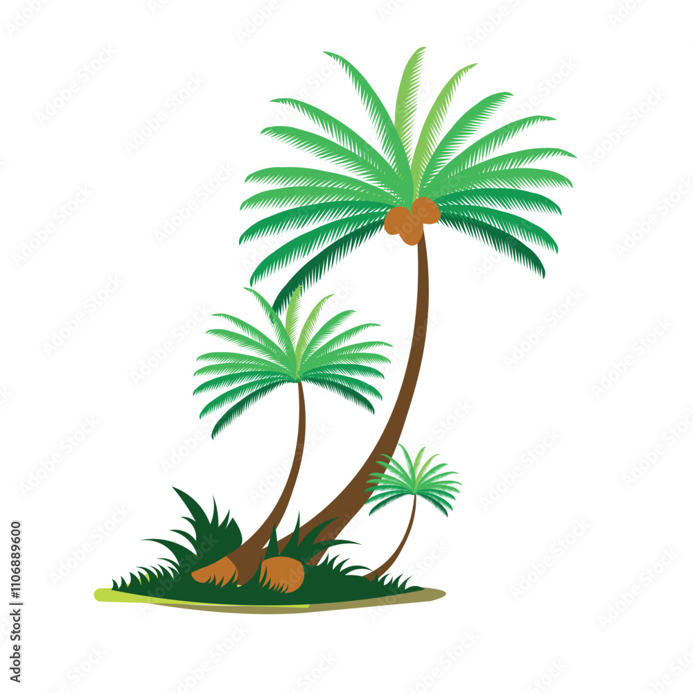 Obraz premium Vector cuconute tree
