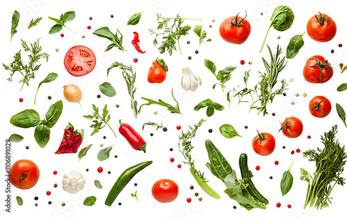 Wallpaper Mural Selection of Fresh Vegetables isolated on transparent Background Torontodigital.ca