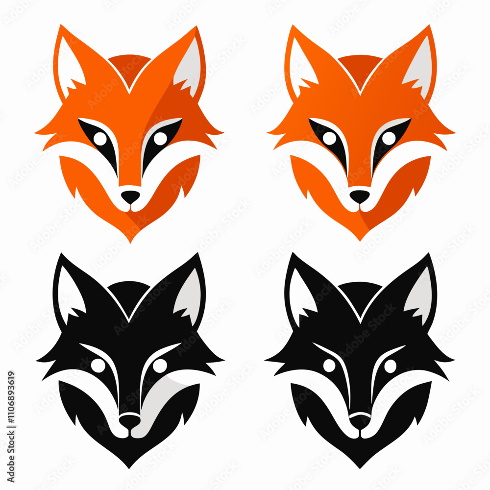 set of funny fox set of funny fox