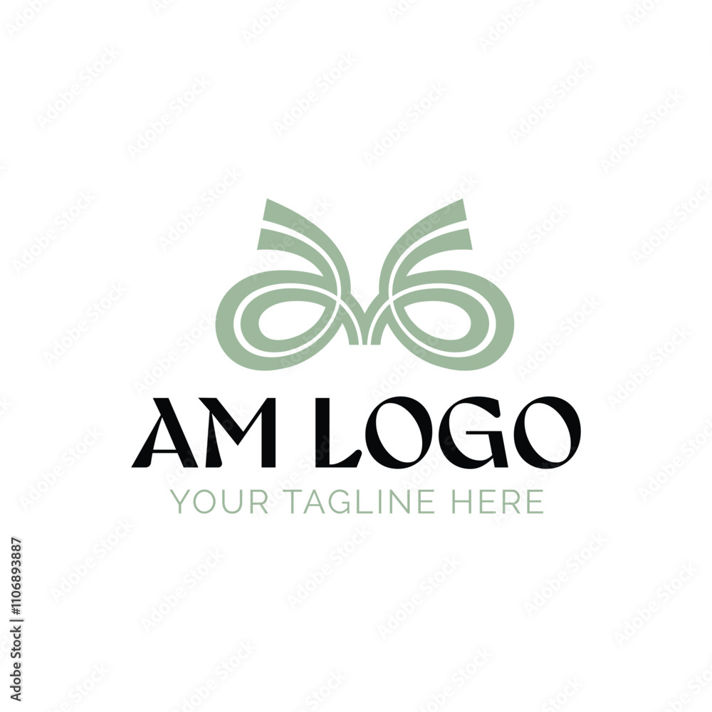 Elegant Floral Monogram AM Elegant Floral Monogram AM