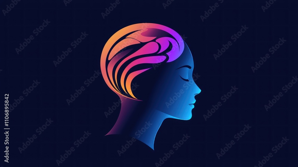 Mind logo with a sleek design of a head and brain, symbolizing intelligence and innovation Mind logo with a sleek design of a head and brain, symbolizing intelligence and innovation
