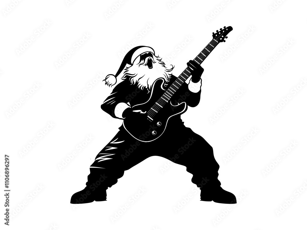 Fototapeta premium Santa Rockstar Silhouettes for Christmas