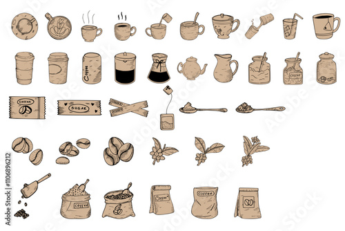 Cup of coffee pen drawing
