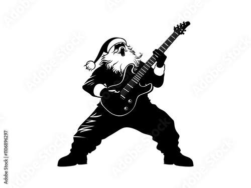 Santa Rockstar Silhouettes for Christmas