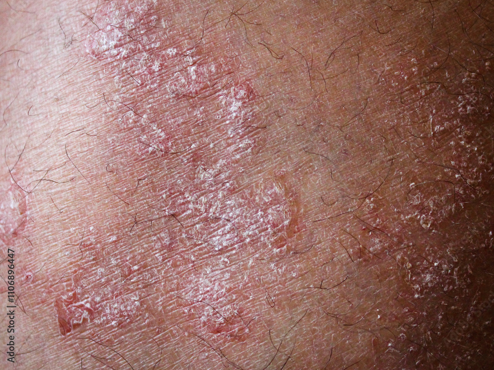 Fototapeta premium macro close-up of eczema skin flare up dermatology background