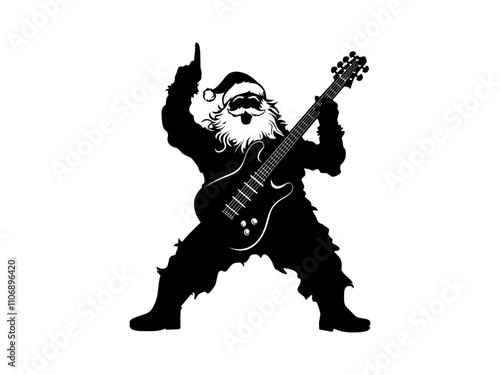 Santa Rockstar Silhouettes for Christmas