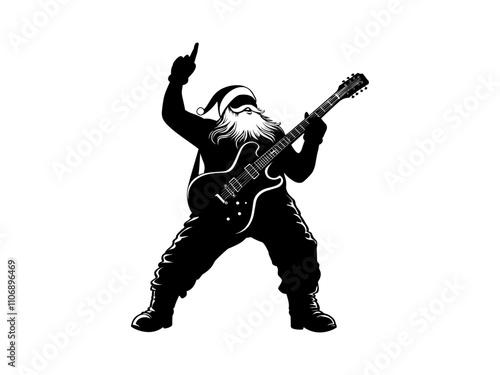 Santa Rockstar Silhouettes for Christmas