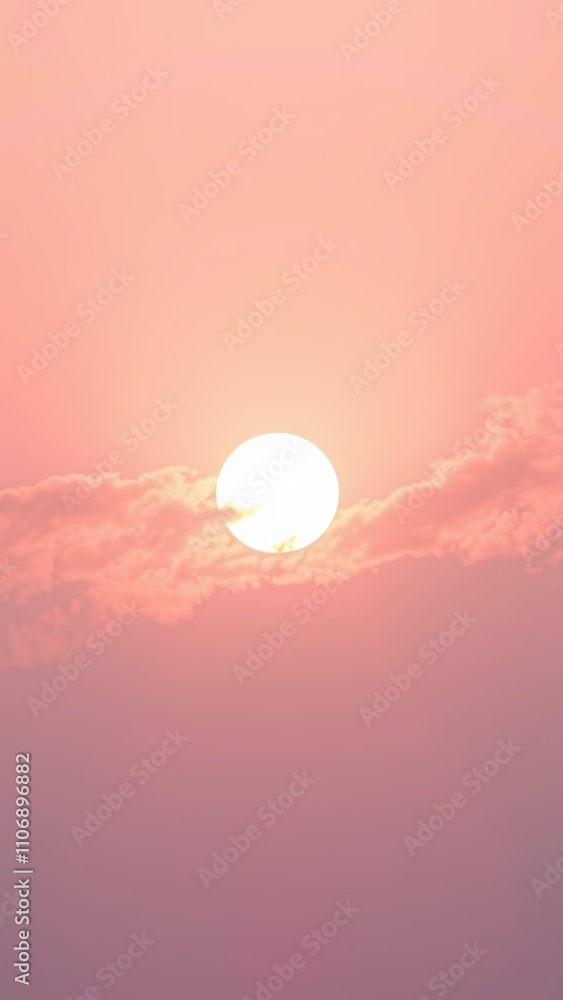 Softly glowing sun peeking through wispy clouds in a pale pink sky, soft focus, natural scenery, warm light Softly glowing sun peeking through wispy clouds in a pale pink sky, soft focus, natural scenery, warm light