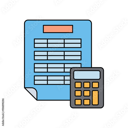 ledger color line icon with white background vector stock illustration