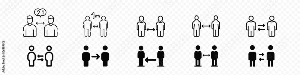 Social distancing set of icons. Social distance sign icon set, Social distancing icon vector. Social Distancing and Self Quarantine. Quarantine measures sign. distance icons Social distancing set of icons. Social distance sign icon set, Social distancing icon vector. Social Distancing and Self Quarantine. Quarantine measures sign. distance icons