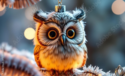 owl christmas Diy xmas ornament to decor in winter holiday  animal, decoration, season, bird photo