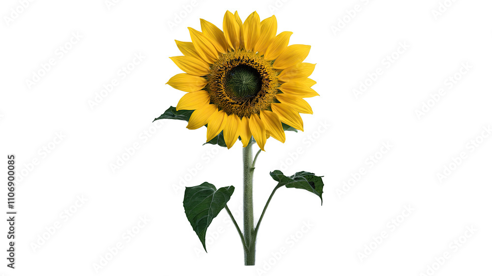 Yellow Sunflower with Green Leaves Isolated
Yellow Sunflower with Green Leaves Isolated