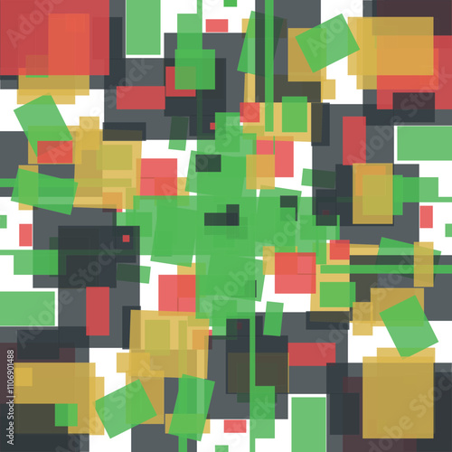 The canvas is filled with colored shapes or geometry with a slight transparency.