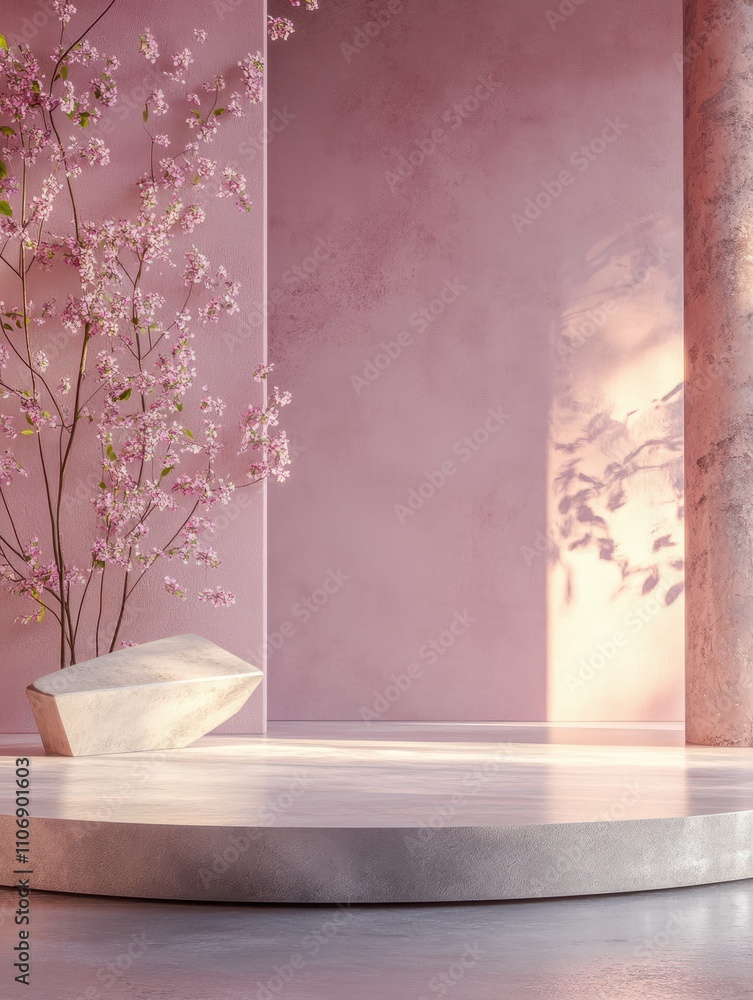 Modern empty fashion podium. Fashion show and performance concept. Mock up. 3D Rendering Modern empty fashion podium. Fashion show and performance concept. Mock up. 3D Rendering